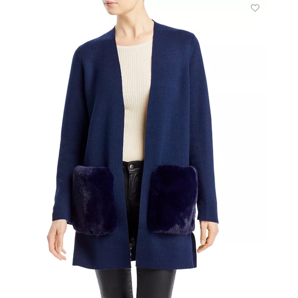 Kobi Halperin
Erin Faux Fur Trimmed Blue Cardigan